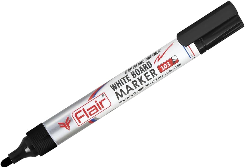 Flair Dry Erase White Board Marker For Bold Writing, Black